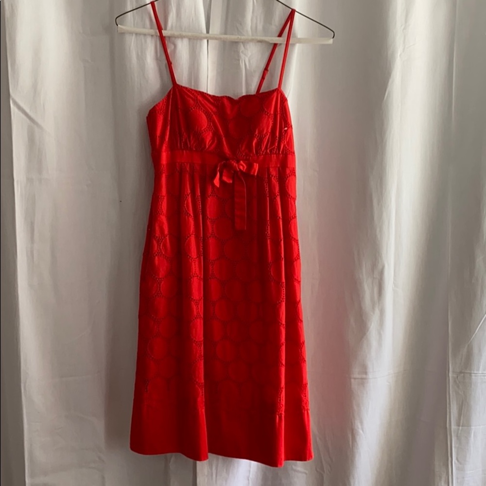 Spaghetti strap dress with eyelet style detail